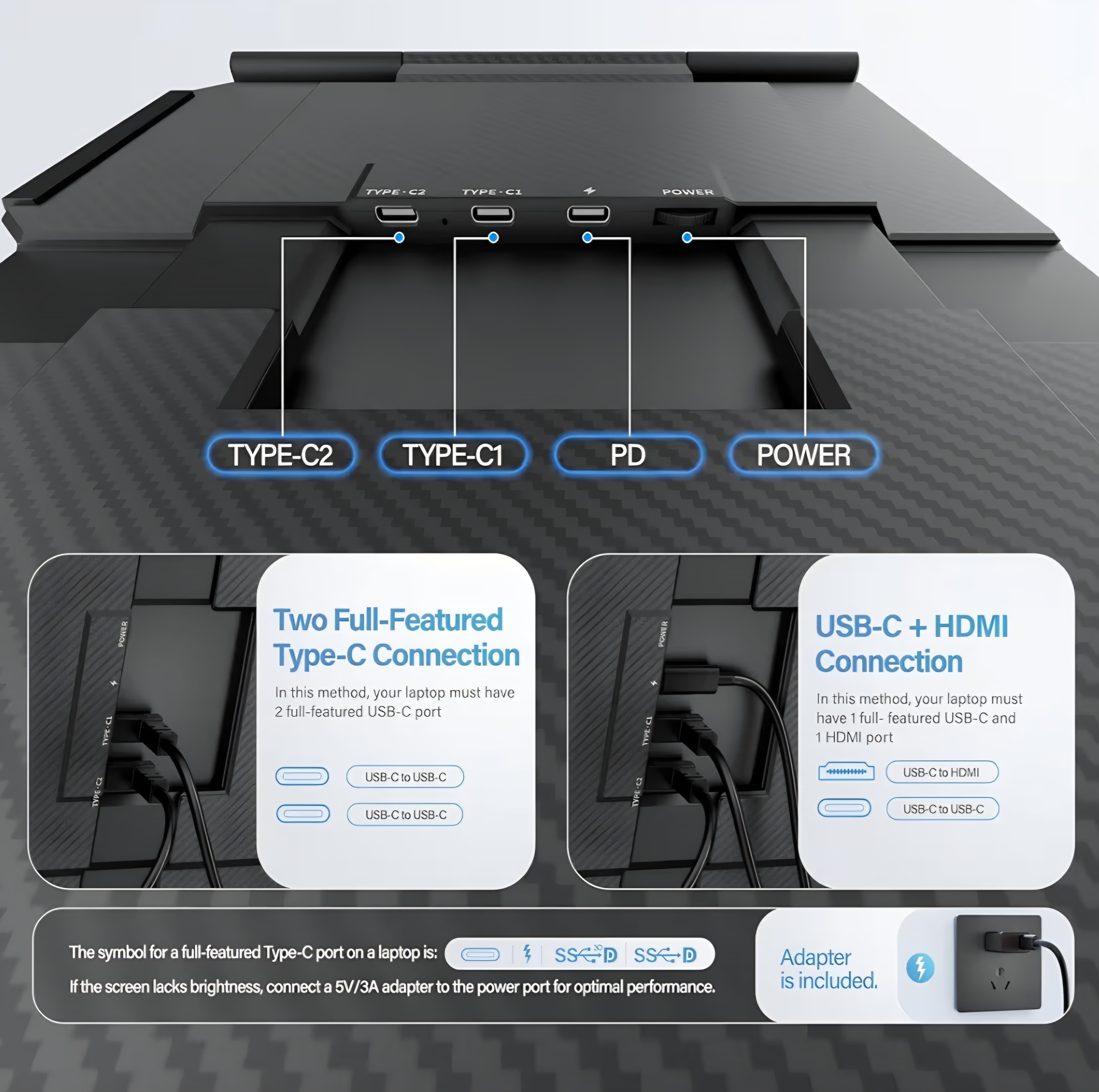 15.6 inch triple laptop screen extender
