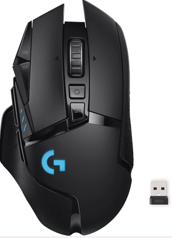 Logitech G502 Lightspeed Gaming Mouse, 25K Hero Gaming Sensor, 25600 DPI, RGB, PowerPlay