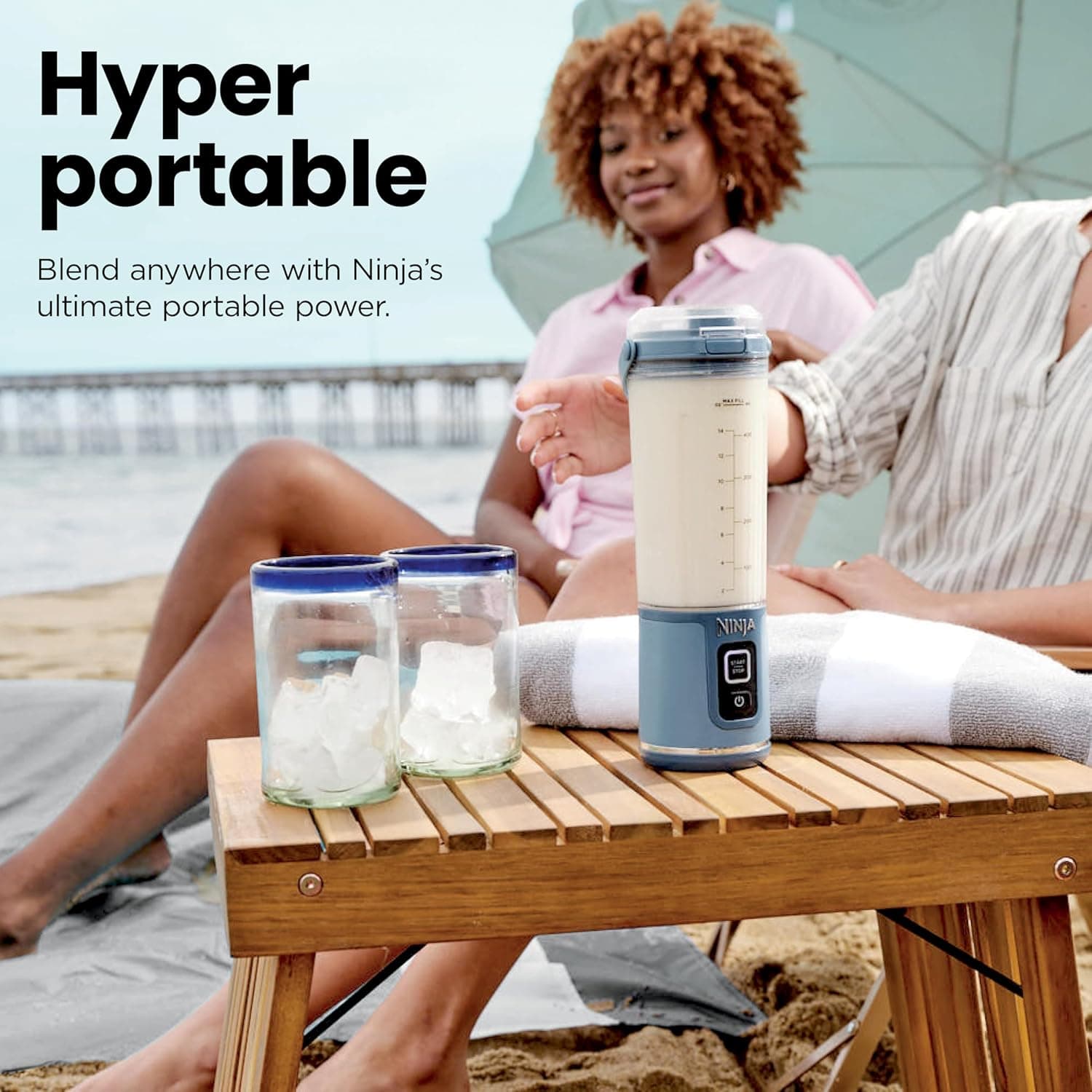 Ninja Blast Portable Blender Metallic Blue